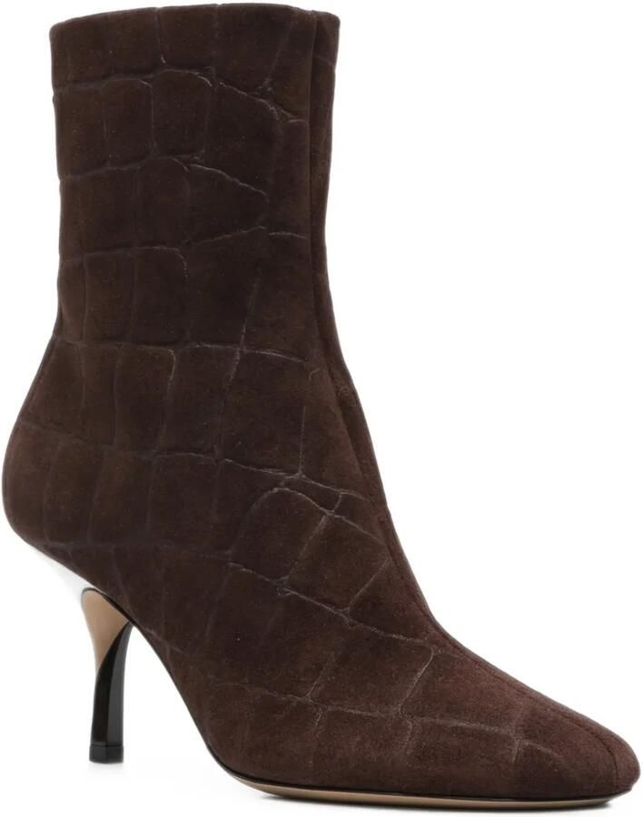 Jacquemus croc-effect ankle boots Bruin - Foto 2