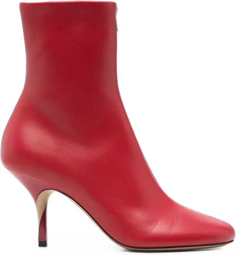 Jacquemus Enkellaarzen met puntige neus Rood