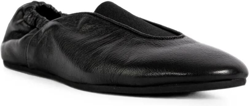 Jacquemus Leren ballerina's met elastische vlakken Zwart