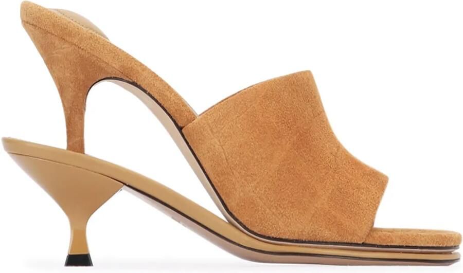 Jacquemus Les Doubles 100 mm muiltjes Bruin