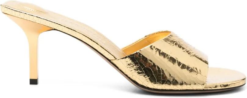 Jacquemus The Cubisto sandalen met gebarsten effect en hak Goud