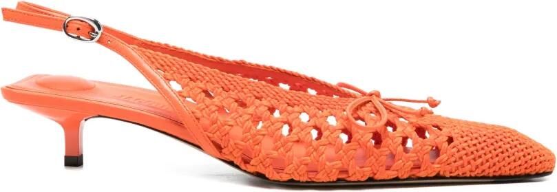 Jacquemus The Low Cubisto slingback pumps Oranje