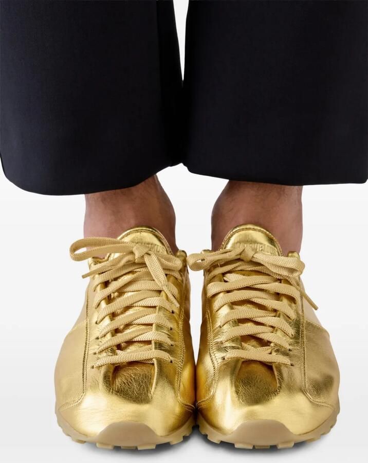Jacquemus The Tennis soft sneakers in metallic leather Goud - Foto 4