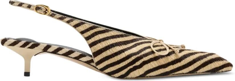 Jacquemus Pumps met zebra-print en strik-detail Beige