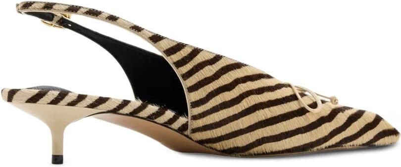 Jacquemus Pumps met zebra-print en strik-detail Beige - Foto 3