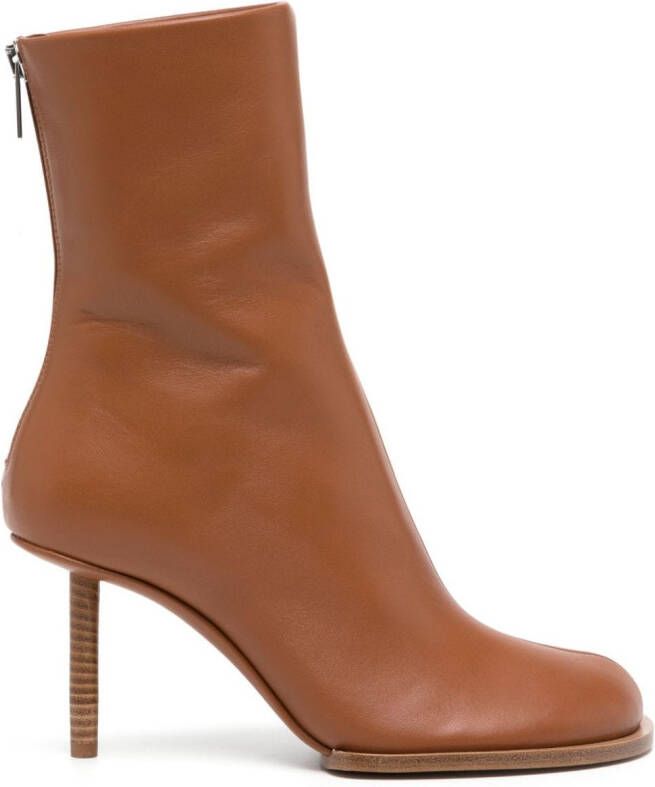 Jacquemus Les Bottines Rond Carré laarzen Bruin