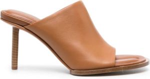 Jacquemus Les Mules Rond Carré leren muiltjes Bruin