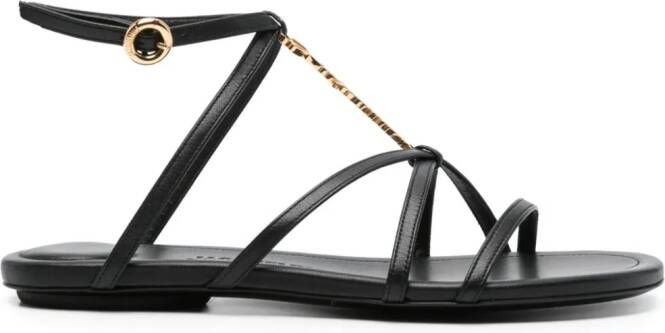 Jacquemus Les sandales Pralu leren sandalen Zwart