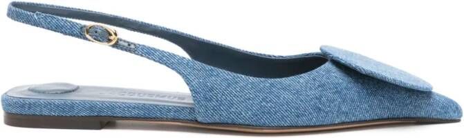 Jacquemus Les Slingbacks Duelo Plates leren ballerina's Blauw