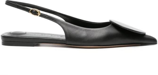 Jacquemus Les Slingbacks Duelo leren ballerina's Zwart