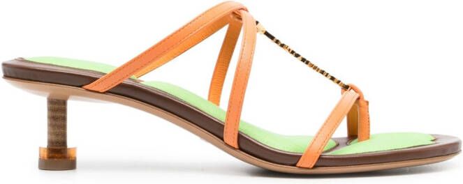 Jacquemus Pralu leren sandalen Oranje