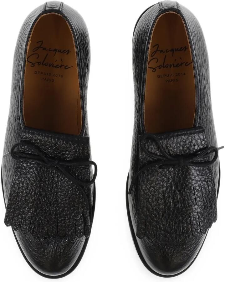 Jacques Solovière Paris Matt Kilt loafers met franje Zwart - Foto 2