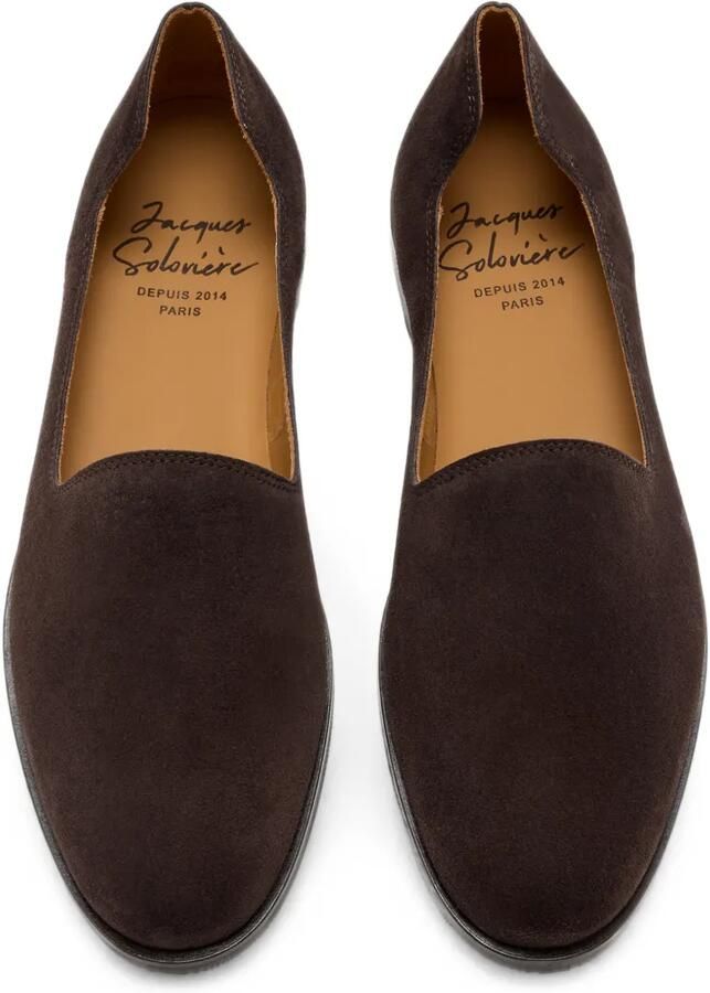 Jacques Solovière Paris Slim suède loafers Bruin - Foto 3