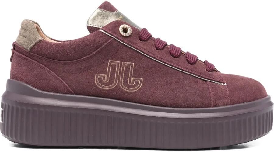 JANET & JANET 50 mm leren sneakers met plateauzool Rood