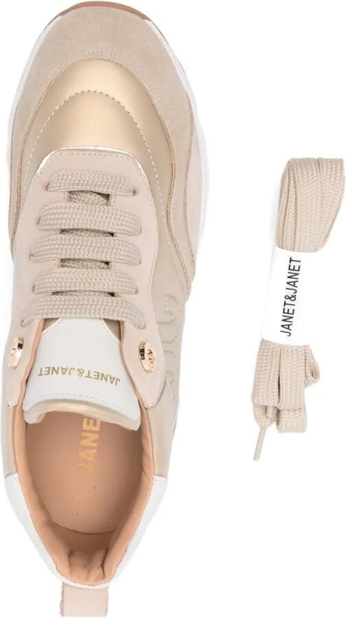 JANET & JANET 50 mm sneakers met logodetail Beige - Foto 2