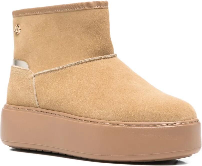JANET & JANET Leren laarzen Beige