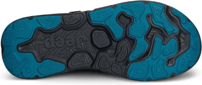 JEEP Groove platte sandalen met klittenband Zwart - Foto 5