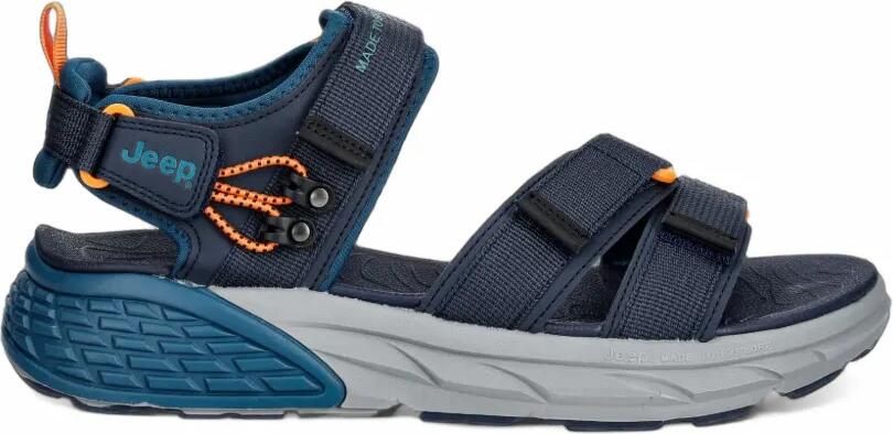 JEEP Groove platte sandalen met klittenband Blauw