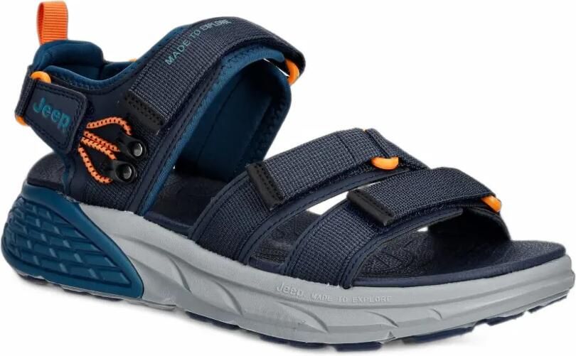 JEEP Groove platte sandalen met klittenband Blauw - Foto 2