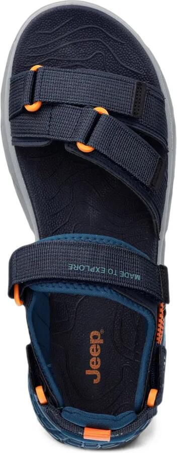 JEEP Groove platte sandalen met klittenband Blauw - Foto 4