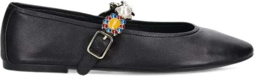 Jeffrey Campbell Amarissa embellished buckled ballet flats Zwart