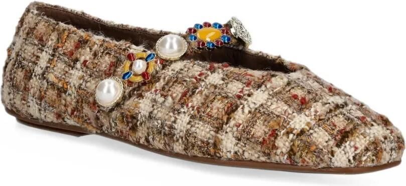 Jeffrey Campbell Amarissa embellished tweed ballet flats Beige - Foto 2