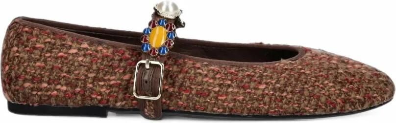 Jeffrey Campbell Amarissa embellished tweed ballet flats Bruin