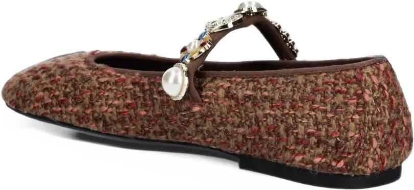 Jeffrey Campbell Amarissa embellished tweed ballet flats Bruin - Foto 3