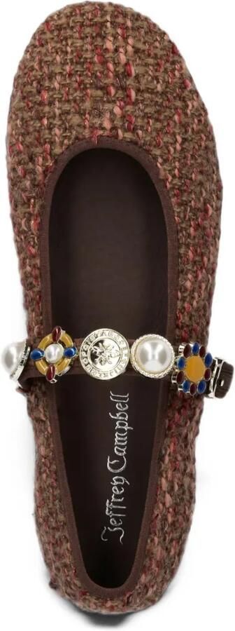 Jeffrey Campbell Amarissa embellished tweed ballet flats Bruin - Foto 2