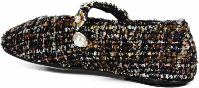 Jeffrey Campbell Amarissa embellished tweed ballet flats Zwart - Foto 2