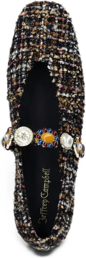 Jeffrey Campbell Amarissa embellished tweed ballet flats Zwart - Foto 4
