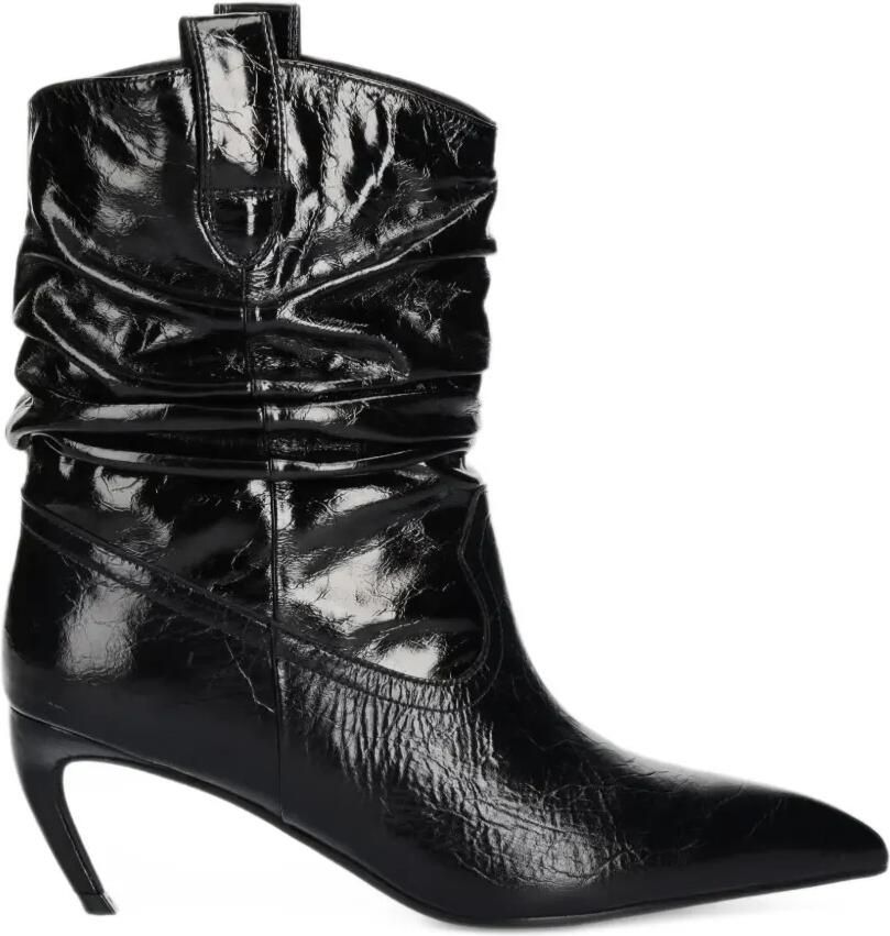 Jeffrey Campbell Desolation ruched pointed-toe boots Zwart
