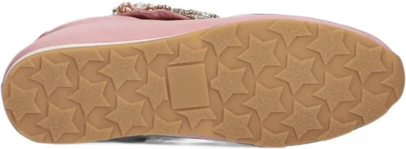 Jeffrey Campbell faux-pearl embellished satin sneakers Roze - Foto 4