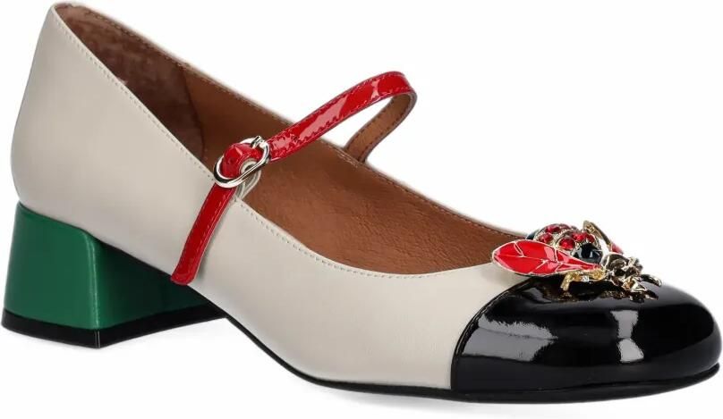 Jeffrey Campbell Jitterbug insect-embellished patent-toe pumps Wit - Foto 2