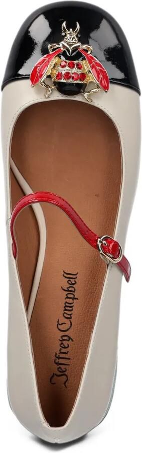 Jeffrey Campbell Jitterbug insect-embellished patent-toe pumps Wit - Foto 4