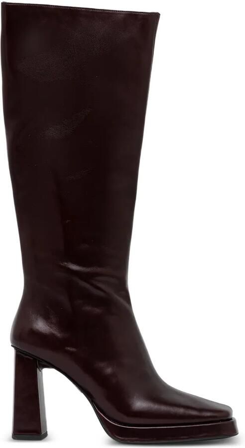 Jeffrey Campbell Maximal-3 knielaarzen met vierkante neus en hak Bruin