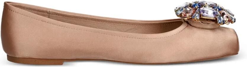 Jeffrey Campbell Ornate ballerina's verfraaid met kristallen en vierkante neus Beige