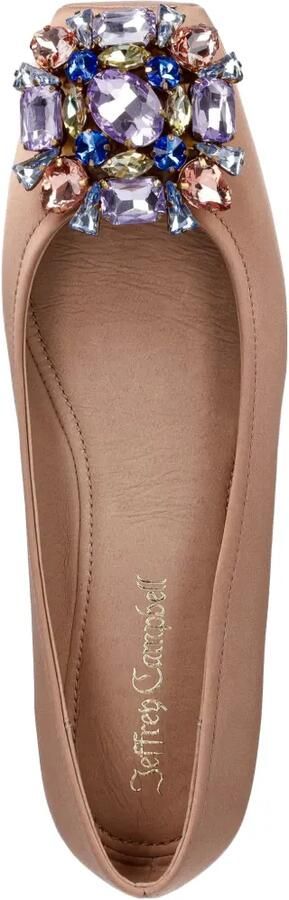 Jeffrey Campbell Ornate ballerina's verfraaid met kristallen en vierkante neus Beige - Foto 4