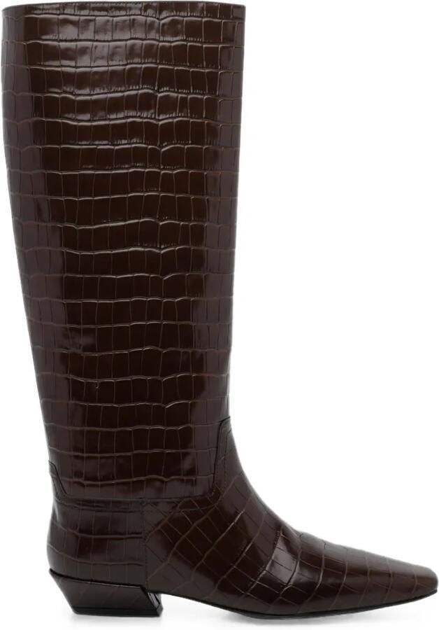 Jeffrey Campbell Passo knielaarzen met krokodillen-reliëf Bruin