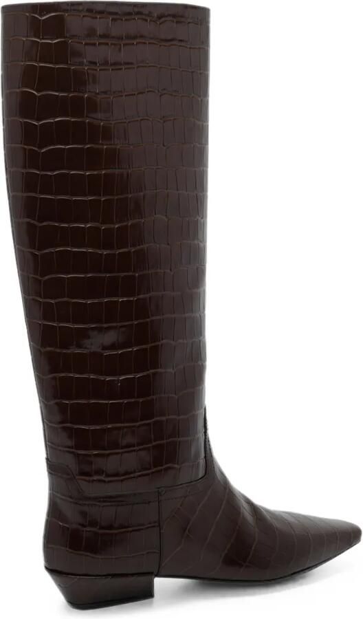 Jeffrey Campbell Passo knielaarzen met krokodillen-reliëf Bruin - Foto 4