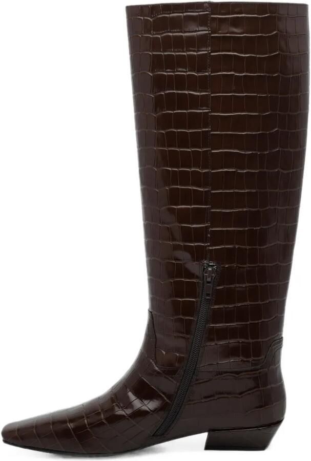 Jeffrey Campbell Passo knielaarzen met krokodillen-reliëf Bruin - Foto 3