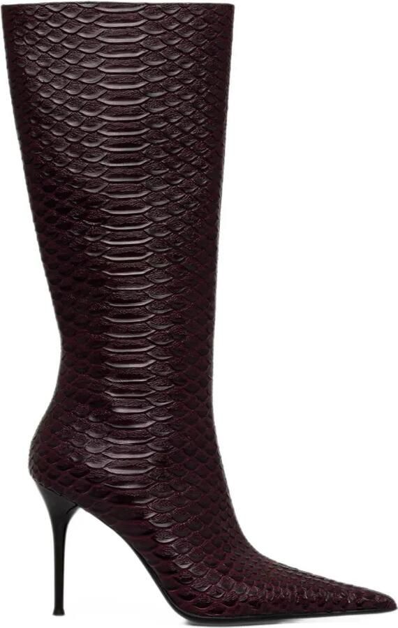 Jeffrey Campbell Proposal snakeskin-effect knee-high boots Rood
