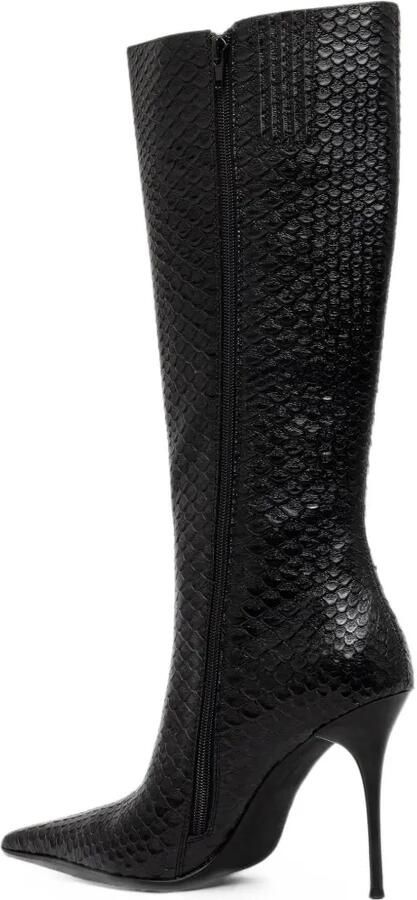 Jeffrey Campbell Proposal laarzen met slangen-effect en puntige neus Zwart - Foto 3