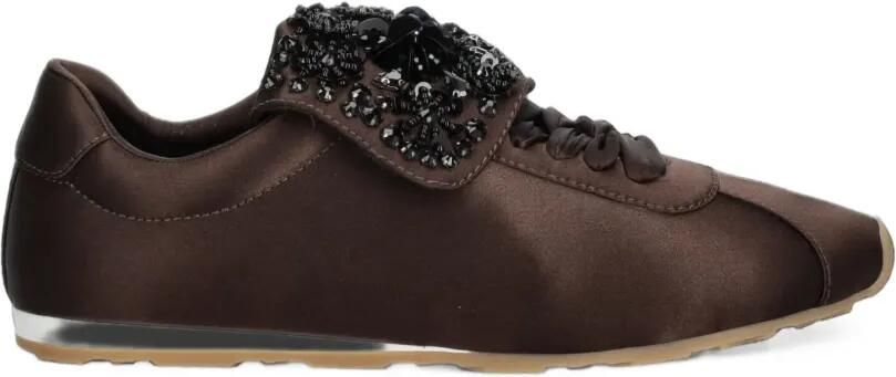 Jeffrey Campbell Shelter bead-embellished satin sneakers Bruin