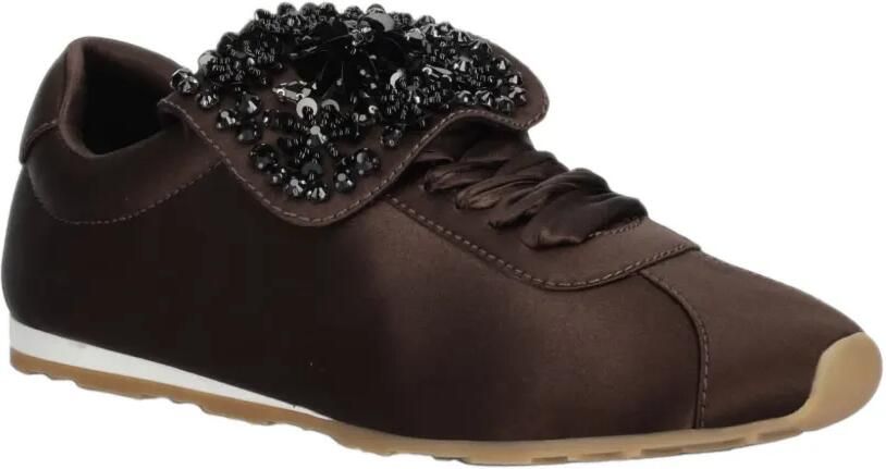 Jeffrey Campbell Shelter bead-embellished satin sneakers Bruin - Foto 3