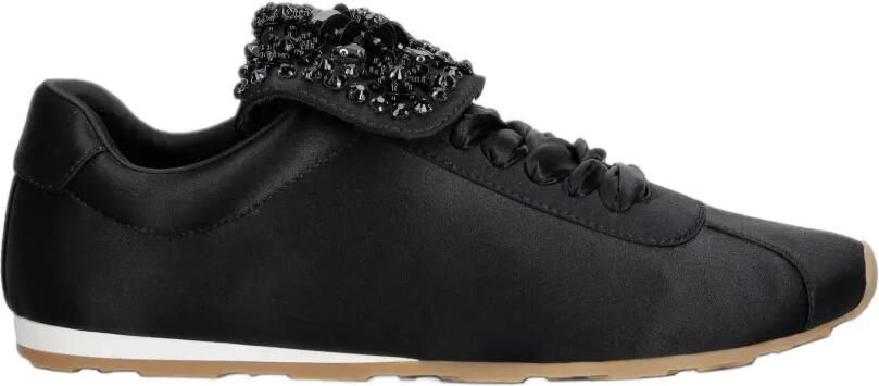 Jeffrey Campbell Shelter embellished satin sneakers Zwart