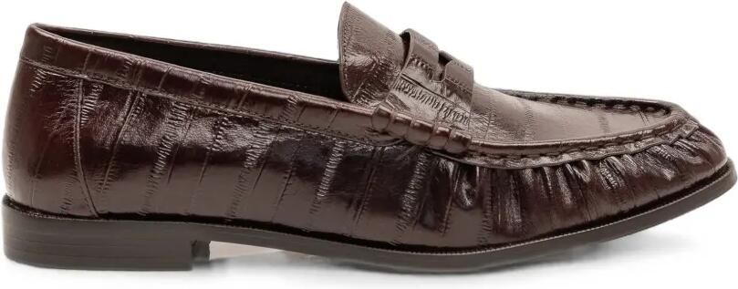 Jeffrey Campbell Stallone loafers met krokodillen-reliëf Bruin