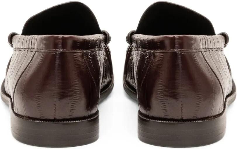 Jeffrey Campbell Stallone loafers met krokodillen-reliëf Bruin - Foto 2