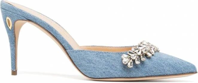 Jennifer Chamandi Crown Jewel muiltjes Blauw