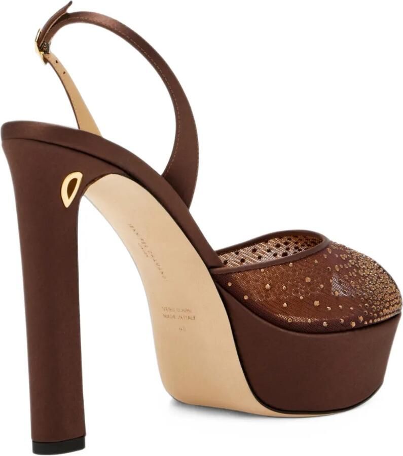 Jennifer Chamandi Antonio crystal-embellished platform sandals Bruin - Foto 2